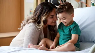 adventhealth for children day of giving, child patient in bed with mother