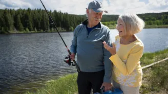 Couple fishing