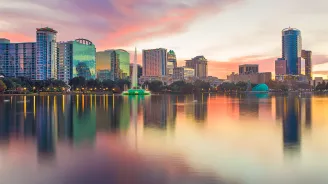 Orlando skyline at dusk