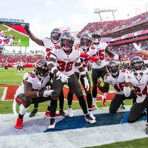 Tampa Bay Buccaneers on the field.