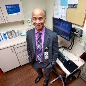 Dr. Dwayne Gordon at AdventHealth Orlando's new Post-COVID Clinic.