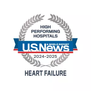 AdventHealth Orlando is recognized by U.S. News & World Report as a nationally rated leader in Heart Failure.