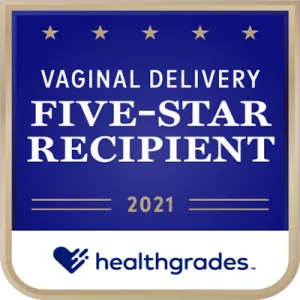 5-star badge in vaginal delivery by Healthgrades