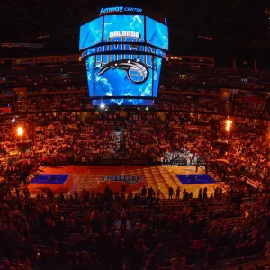 The Amway arena during an Orlando Magic game.