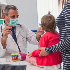 Child seeing pediatrician.