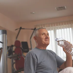 man drinks water to stay health