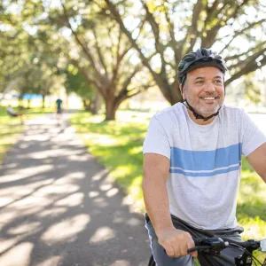 Man outside exercising