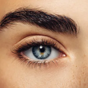 A close-up of a woman's eye.