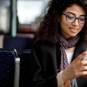 Woman using a smart phone.