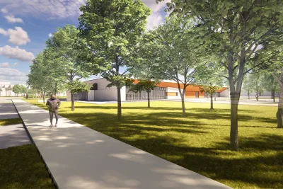 Sebring Wellness Center sidewalk view rendering.