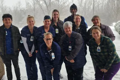 Clinical team in the snow