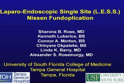 Laparoendoscopic Single Site LESS - Nissen Fundoplication.