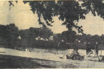 Newspaper clipping of Pasco Community Hospital under construction.