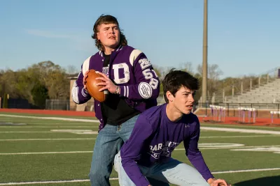 Gatlin playing football