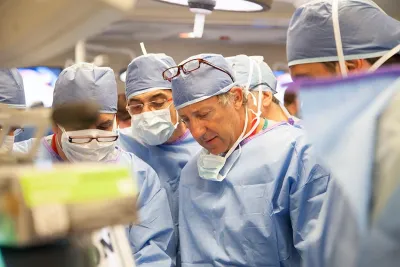 Surgeons working in a Nicholson Center Skills Lab.