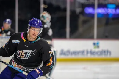 Orlando Solar Bears teammate during a game. 