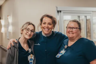 ottawa three female nurses wearing green scrubs