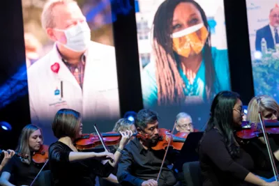 Vincent Hsu, MD plays violin in the AdventHealth Orchestra