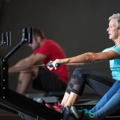 Woman Rowing Backward 