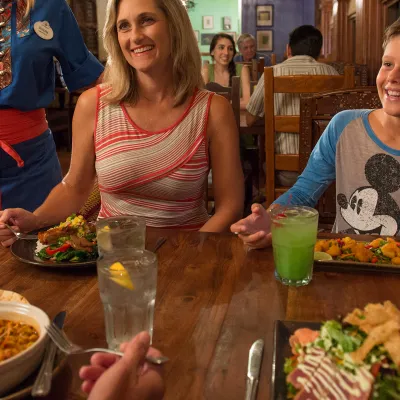 family eating at Disney