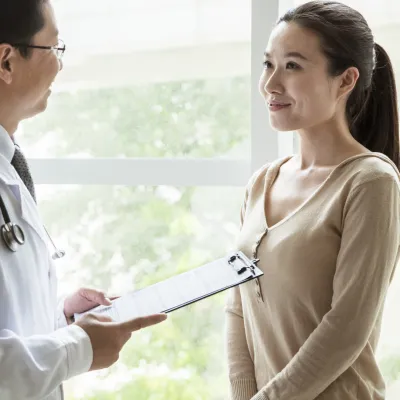 Woman getting a preventative screening