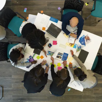 The bowtie model guides the organization’s strategic decision-making and governance framework for systemwide priorities.