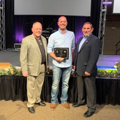 AdventHealth Gordon EMT of the Year Recipient Eric Boling with leaders.