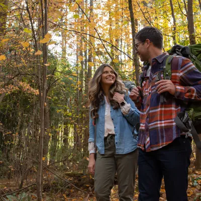 A Couple Goes for a Hike in the Woods.