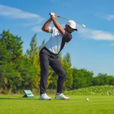 Golfer about to take a swing