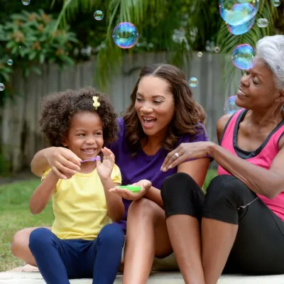 Happy grandmother, mother, daughter time