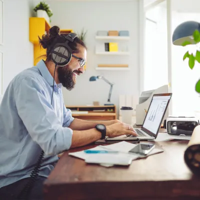 A man working from home.
