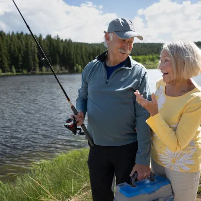 Couple fishing