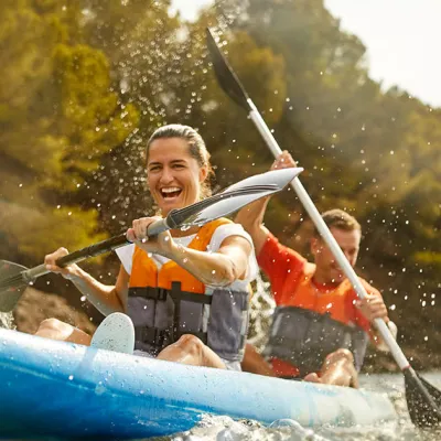 Family in a kayak