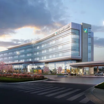 AdventHealth Lenexa City Center Main Entrance at Night