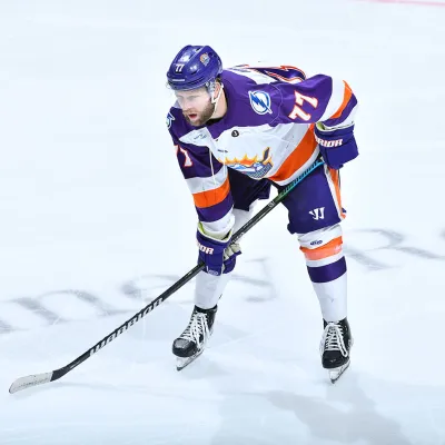 Hockey player Jimmy Mazza on the ice