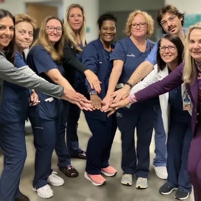 Nuses at AdventHealth New Smyrna Beach celebrate earning the prestigous Pathway to Excellence designation. 