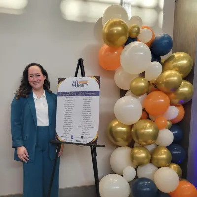 Khelsea Bauer is recognized during the Top 40 Under 40 award ceremony