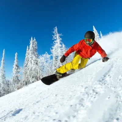 Snowboarder on the mountain