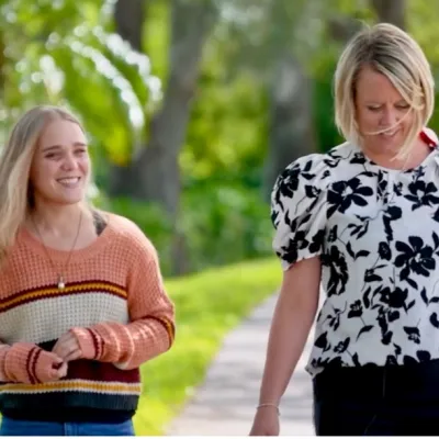 Tiffany and Amy walking together