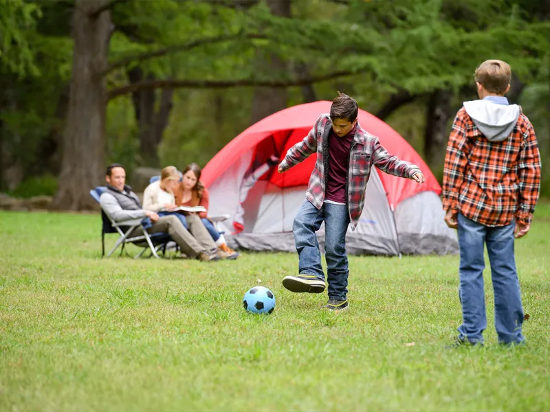 Family on a camping trip.