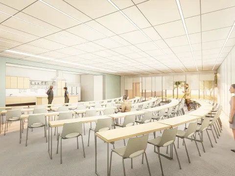 Sebring Wellness Center classroom rendering.