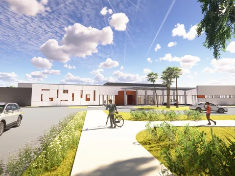 Sebring Wellness Center Front View rendering.