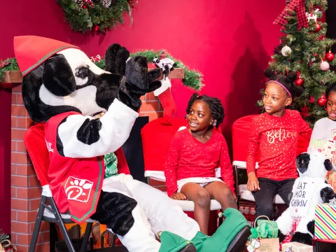 children with the chick-fil-a cow