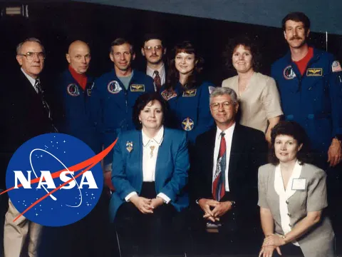 Dr. Metzger with STS-80 Space Shuttle Crew in 1996