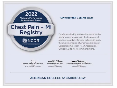 AdventHealth Central Texas Honored as One of Nation’s Top Hospitals for Cardiac Care