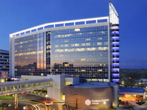 Florida Hospital Orlando Ginsberg tower at night