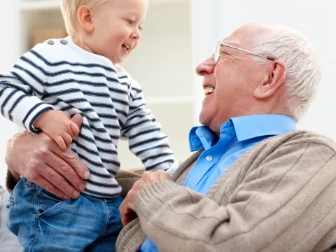 Grandfather with infant Grandson