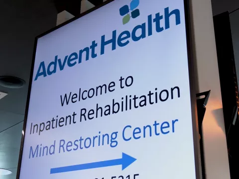 Inpatient rehab center sign at Winter Park 