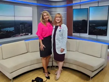 Amy Kaufeldt from Fox 35 and Dr. Lisa Minton