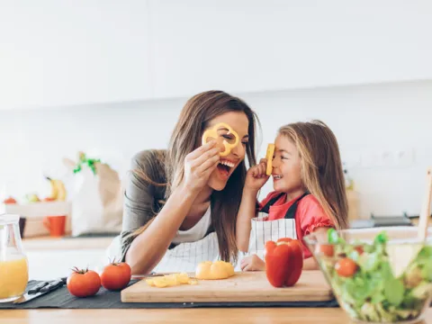 Kid in Kitchen Cooking